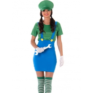 Green Plumber Girl Costume Plumber Costume - Womens 80s Costumes